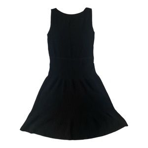 Calvin Klein Ribbed Scoop Neck Sleeveless Black Swing Dress